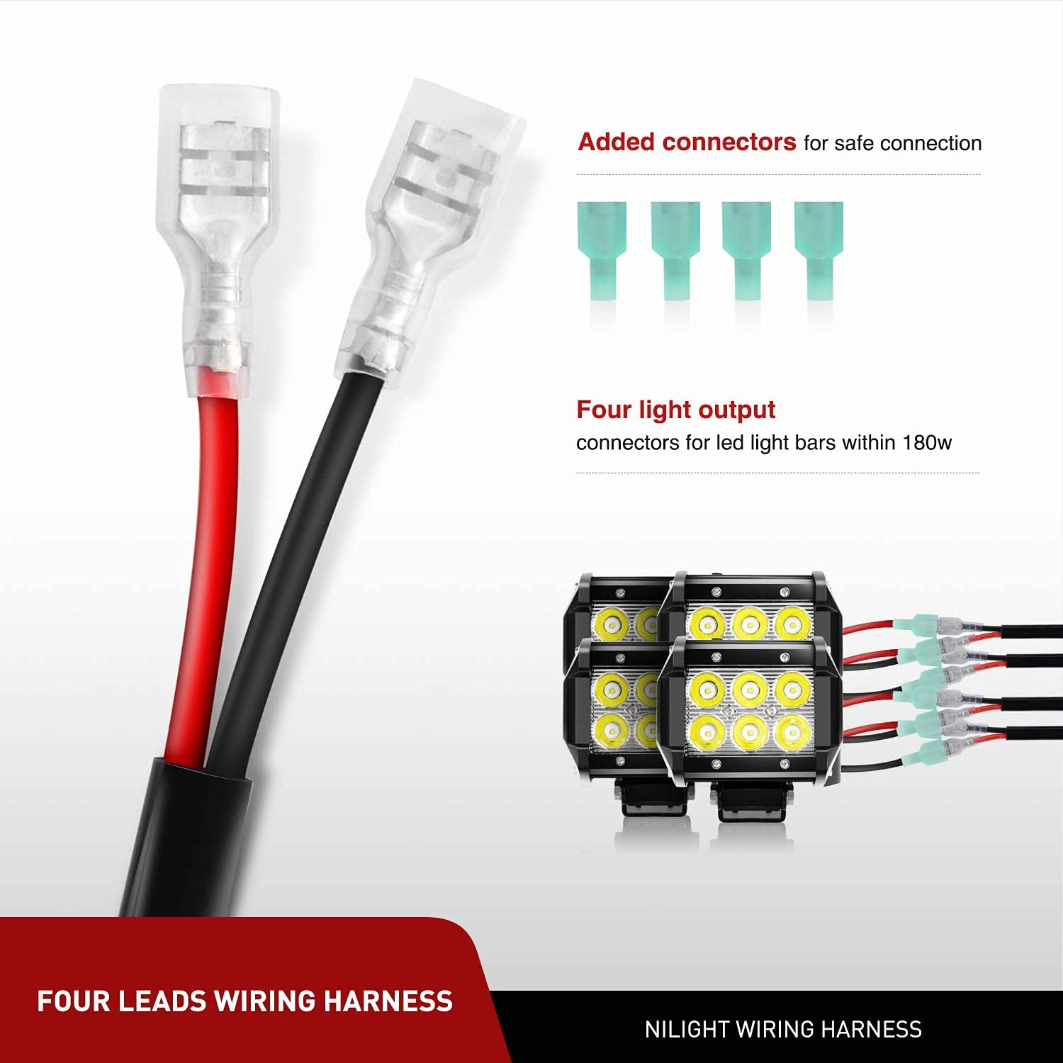 Nilight power relay and blade fuse holder detail providing circuit protection benefit