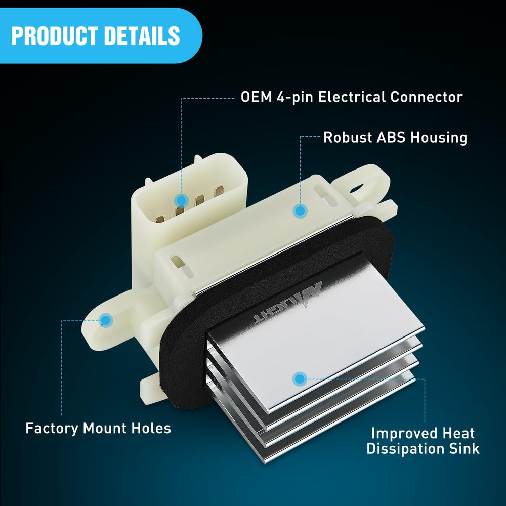 Nilight resistor element detail showing durable aluminum for improved heat dissipation