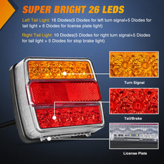 Nilight right lamp license plate LEDs illuminated for clear plate lighting