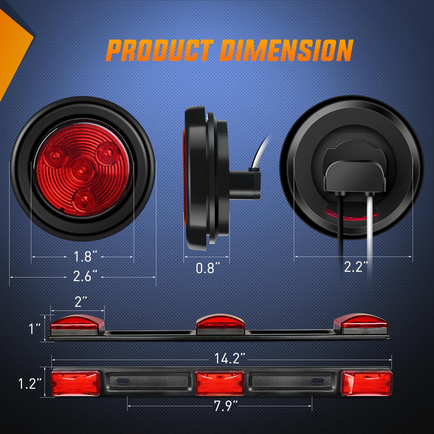 Nilight round side marker lamp installed demonstrating clear side visibility