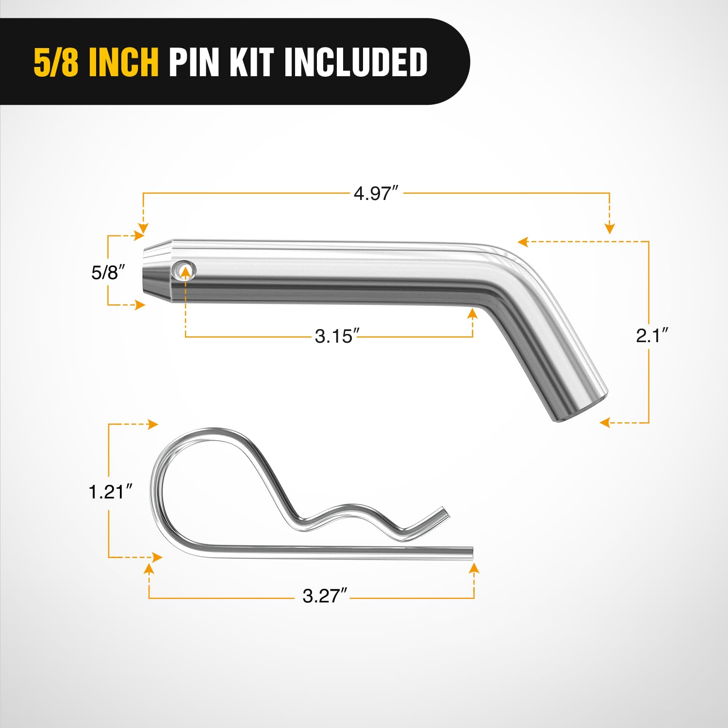 Nilight shank and included 5/8 inch pin detail showing easy secure installation