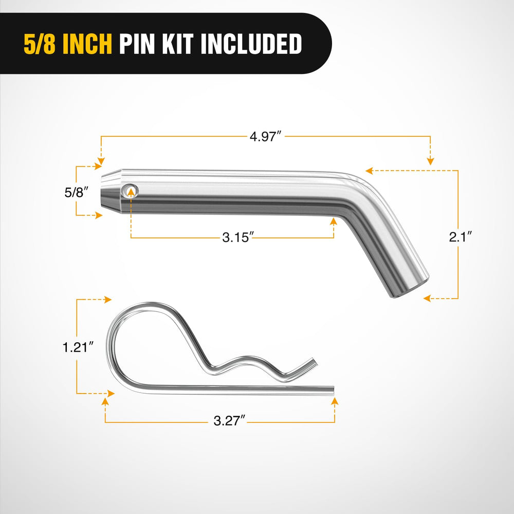 Nilight shank and included 5/8 inch pin detail showing easy secure installation