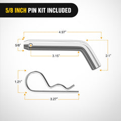 Nilight shank and included 5/8 inch pin detail showing easy secure installation