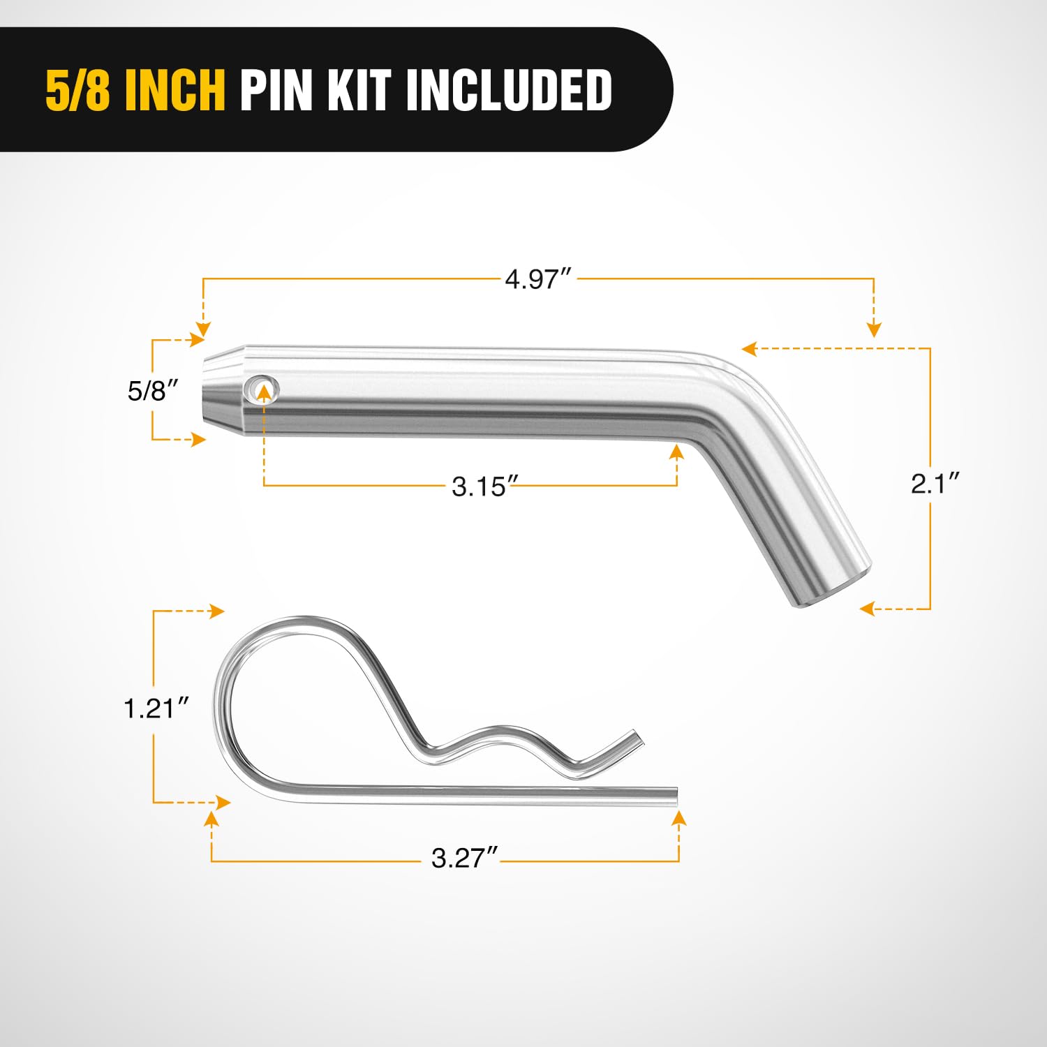 Nilight shank and 5/8" pin hole detail showing precise fit for receivers