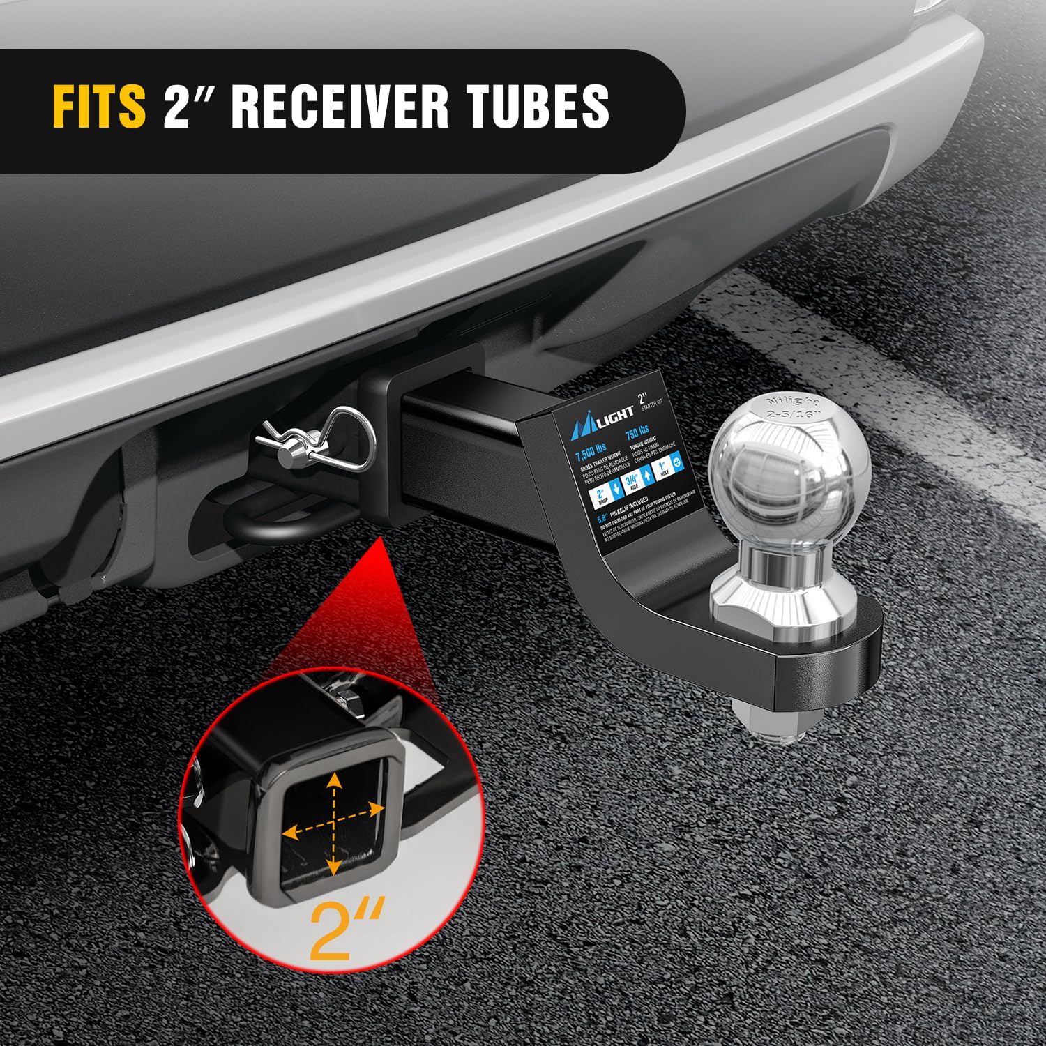 Nilight side profile showing 2" drop that helps level trailer for safer towing