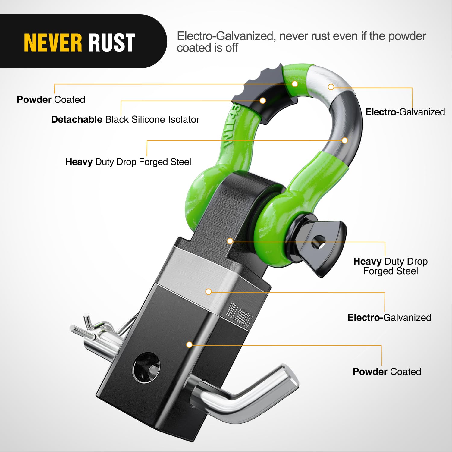 Nilight side profile of hitch pin holes providing flexible mounting benefit