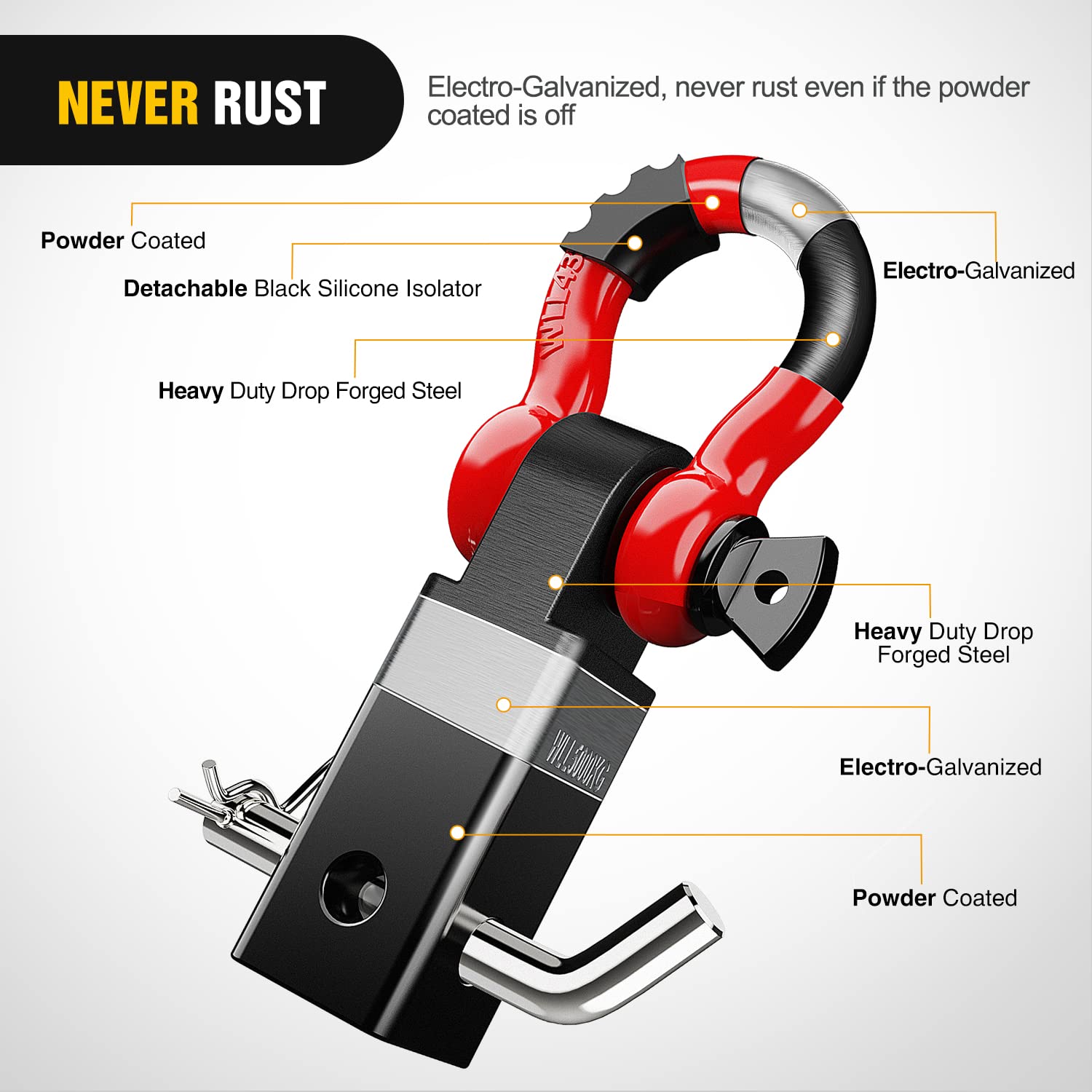 Nilight side profile with 5/8" hitch pin demonstrating secure locking