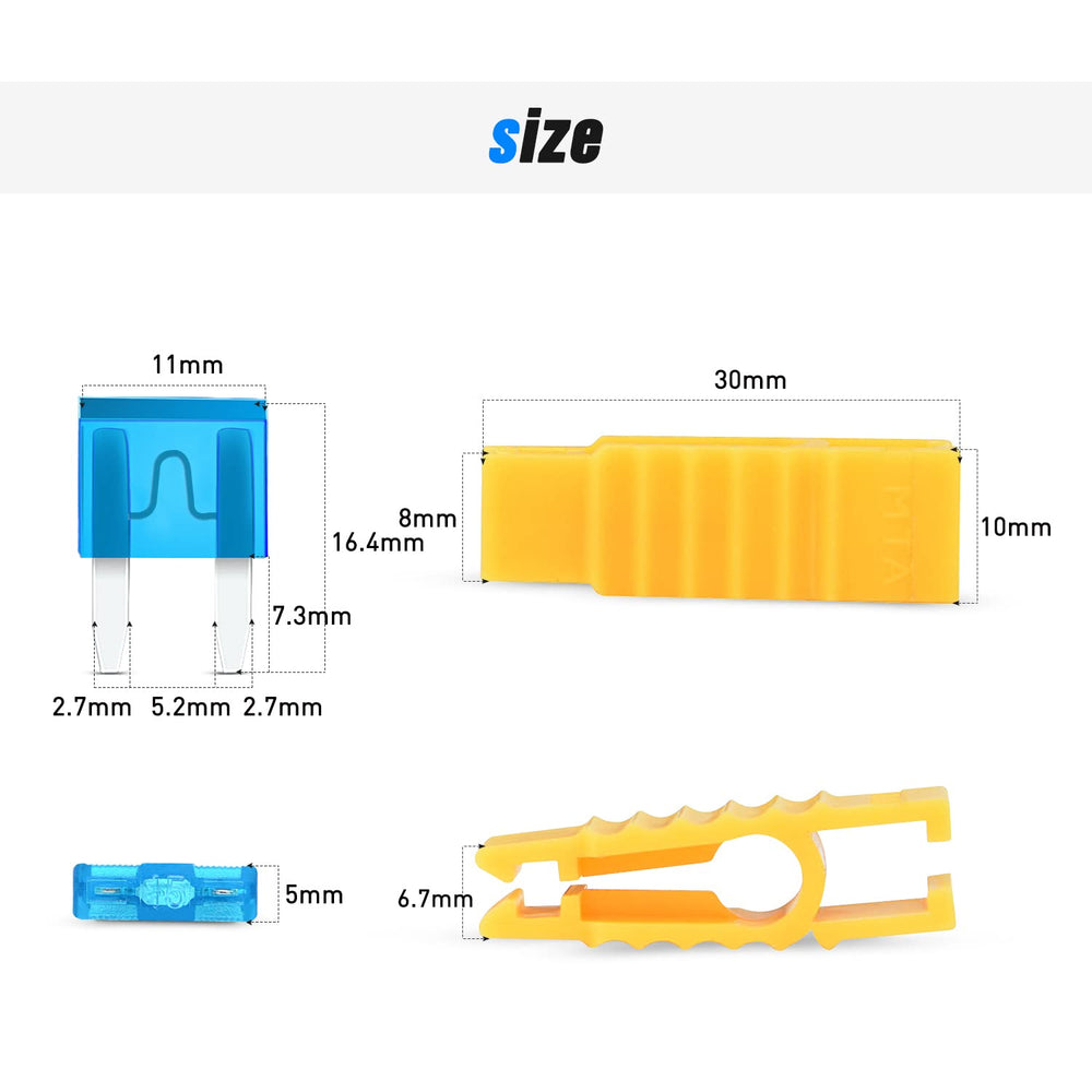 Nilight mini blade fuse beside a coin for scale and quick size reference