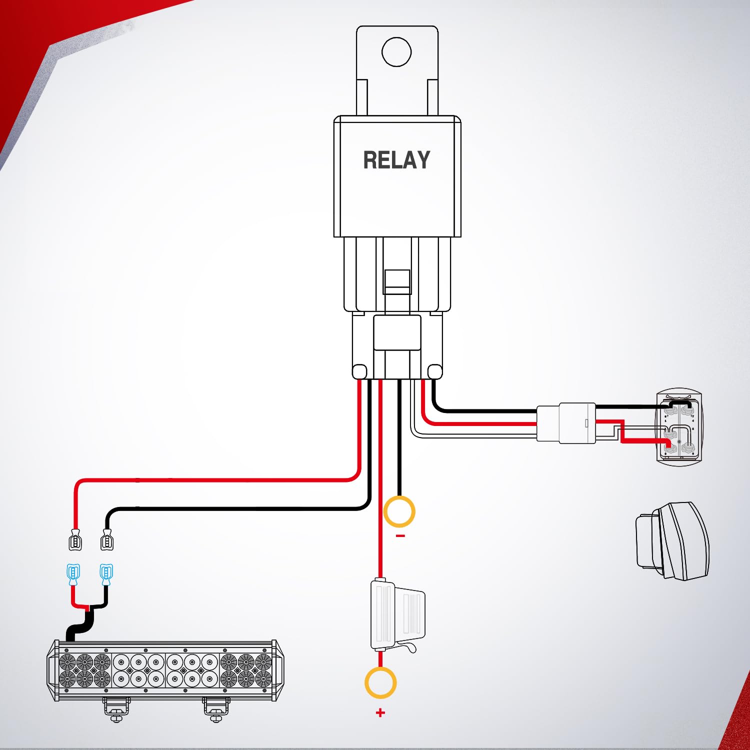 Nilight harness size shown next to ruler to communicate scale and fitment