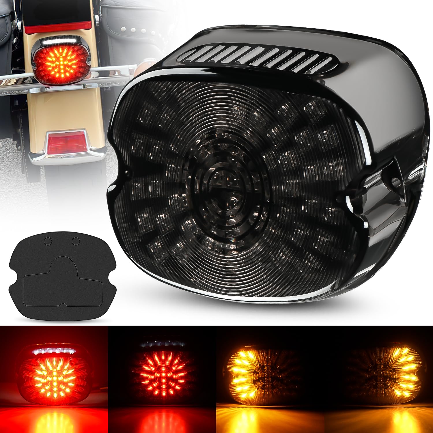 Nilight smoked tail light front view showing compact design and brighter visibility