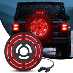 Nilight front view showing the LED spare tire brake light ring for improved visibility