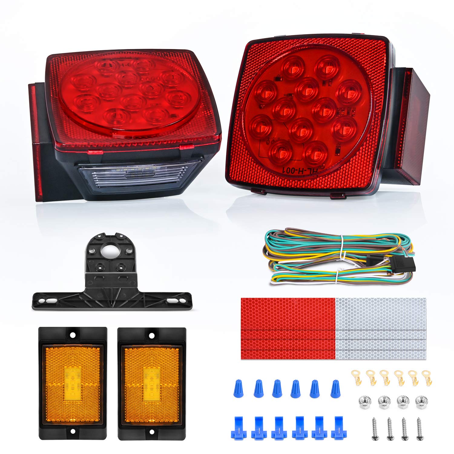 Nilight front view of square submersible LED showing clear optics and road safety
