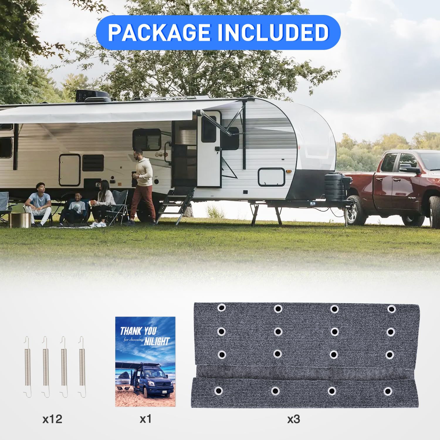 Nilight three-piece set with springs in packaging showing ready-to-install convenience