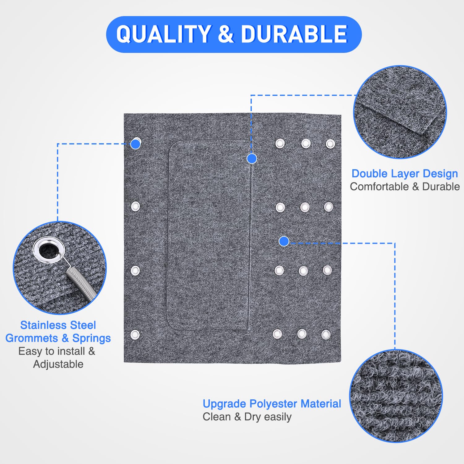 Nilight stainless-steel springs and grommets displayed for secure attachment benefits