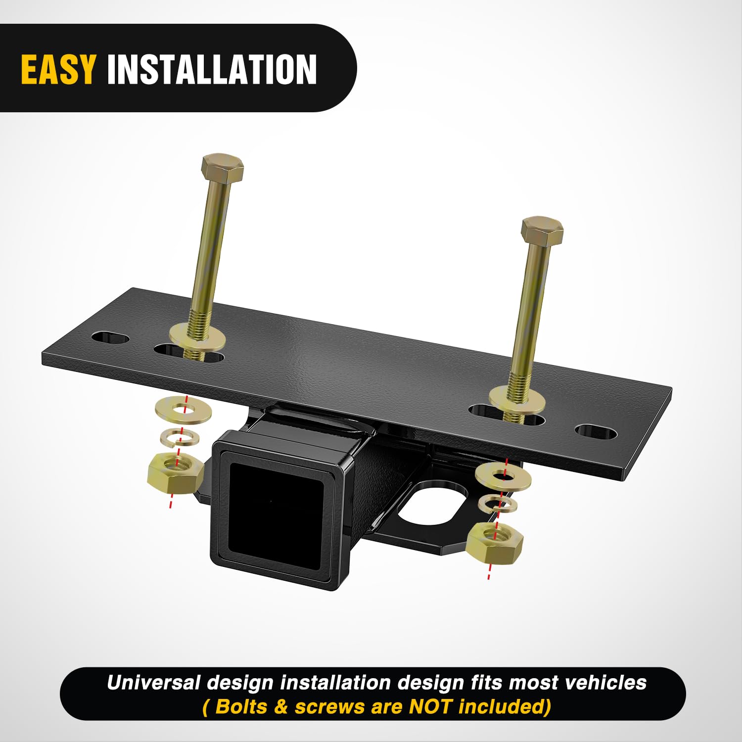 Nilight hitch installed under step bumper demonstrating lower towing point benefit