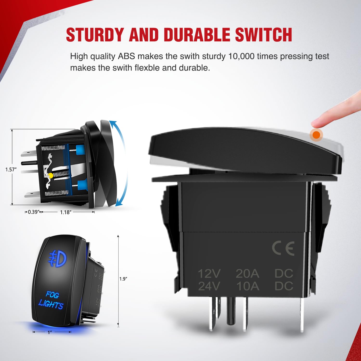 Nilight illuminated switch mounted in dash for nighttime visibility and control