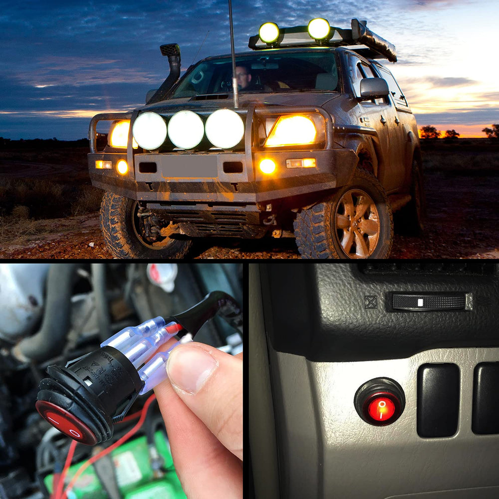 Nilight switch mounted in dashboard lifestyle shot showing convenient control