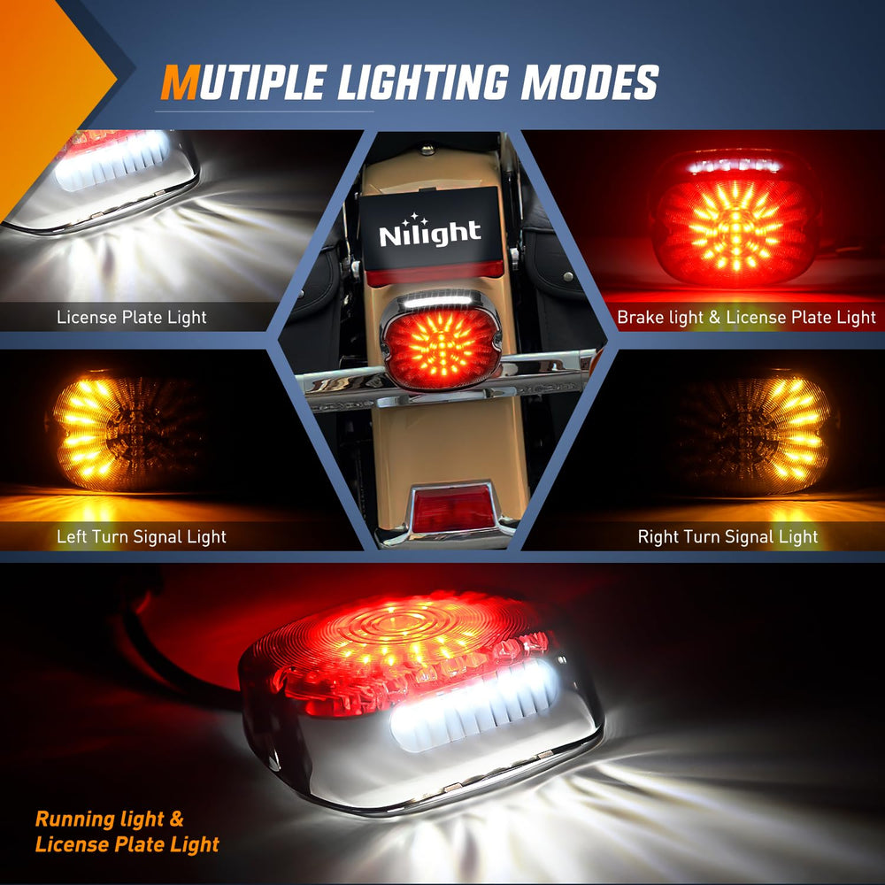 Nilight tail light installed on a Harley rear improving signal clarity and style