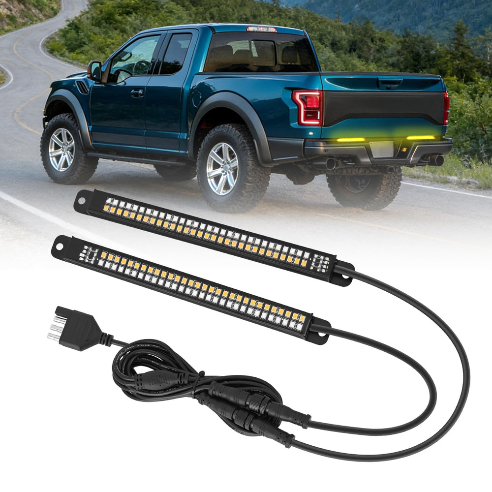 Nilight front view of 7-inch tailgate light showing LED pattern and clear benefits