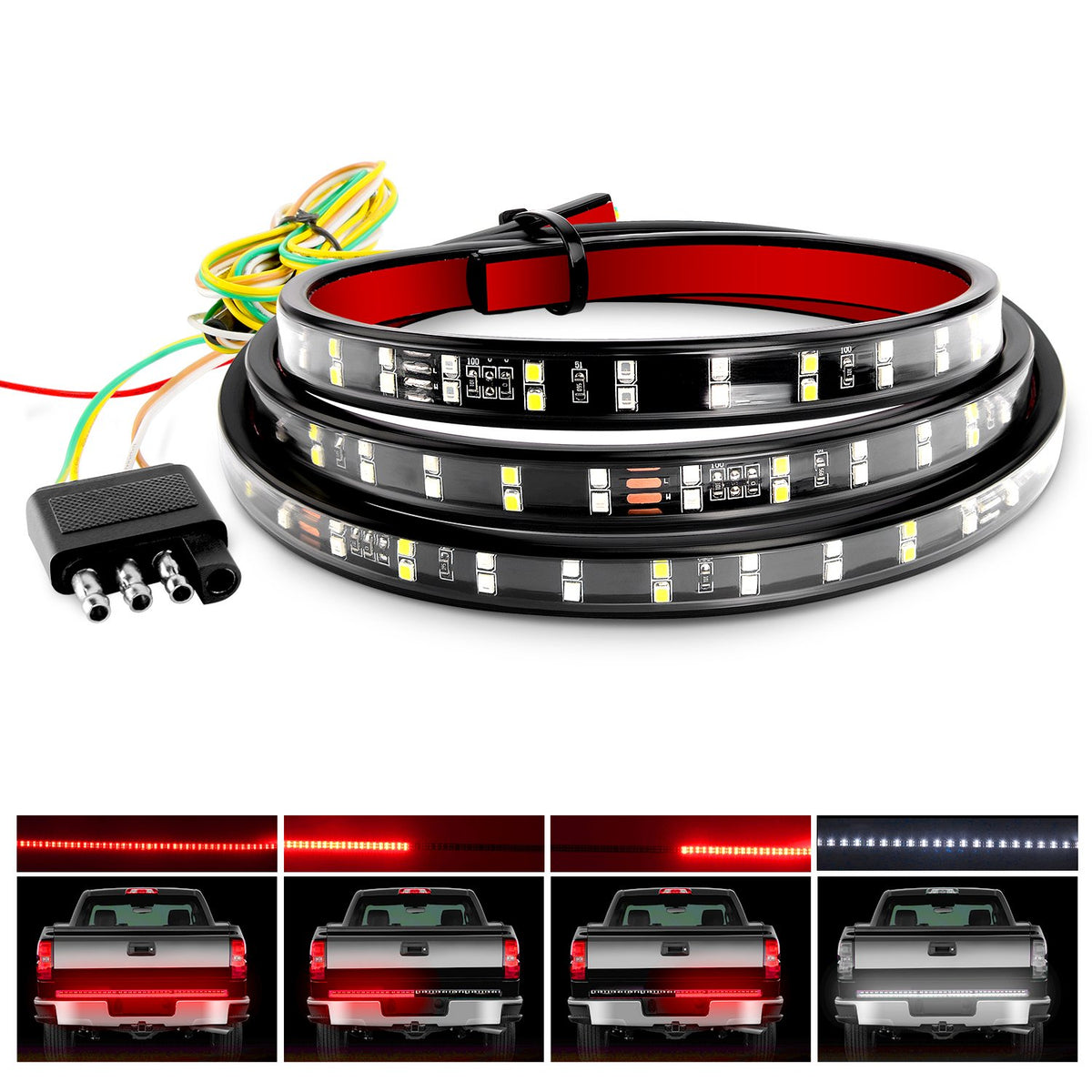 Nilight front view of 60-inch light bar showing full-length LED coverage and improved visibility