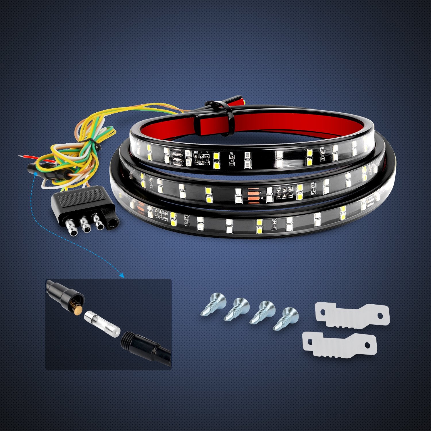 Nilight night view of running lights and brake illumination enhancing nighttime visibility