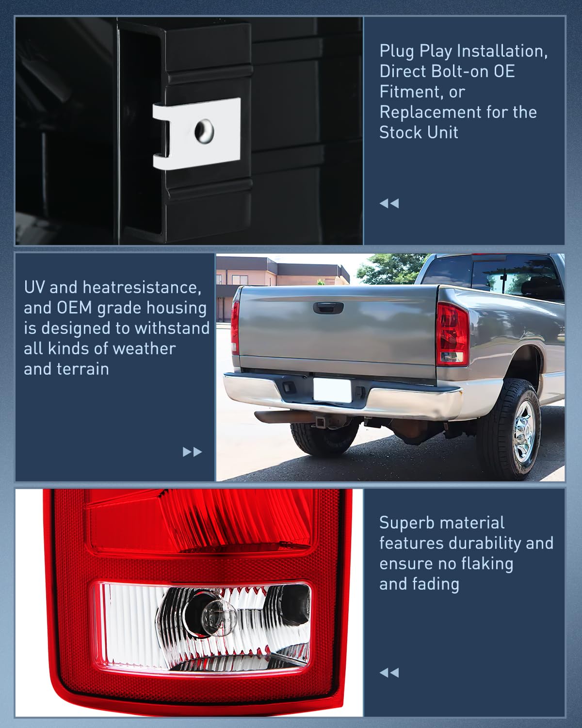Nilight taillight package with included bulbs ready for installation