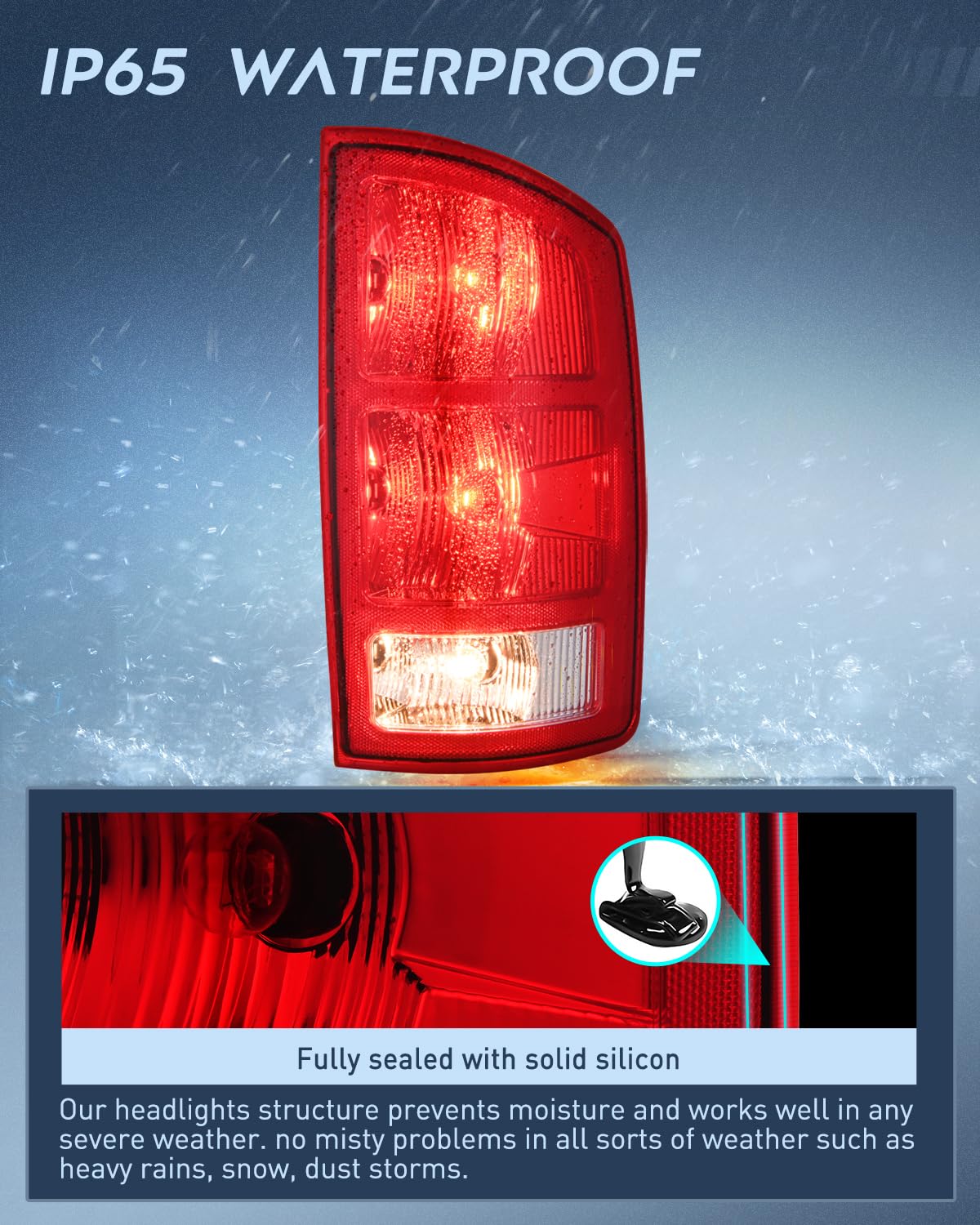 Nilight taillight installed on Dodge Ram illustrating seamless replacement