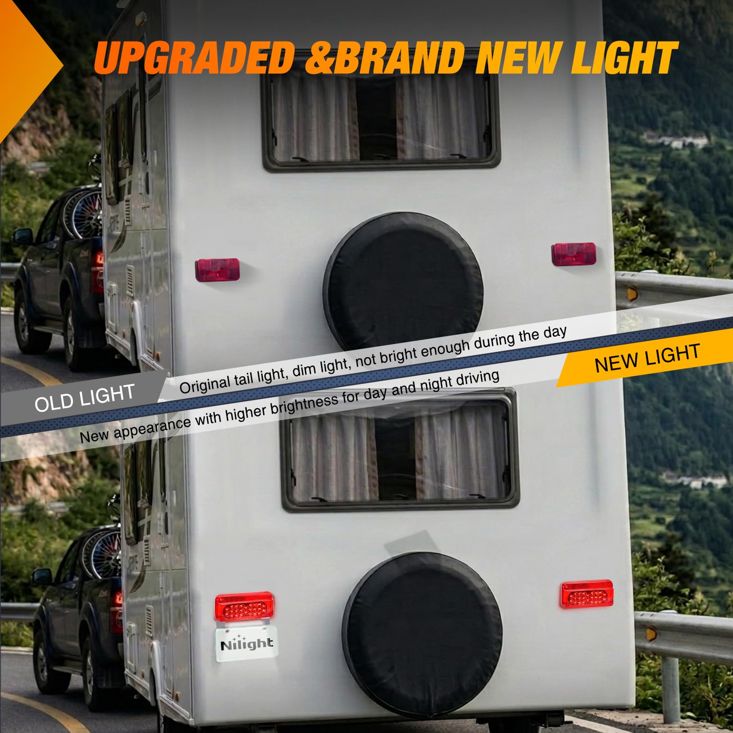 Nilight taillight in hand for scale showing compact size benefit