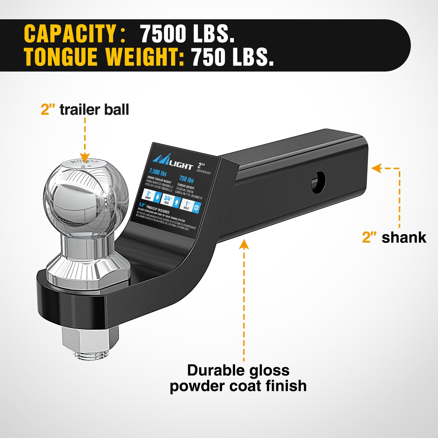 Nilight textured powder coat finish protecting mount from corrosion