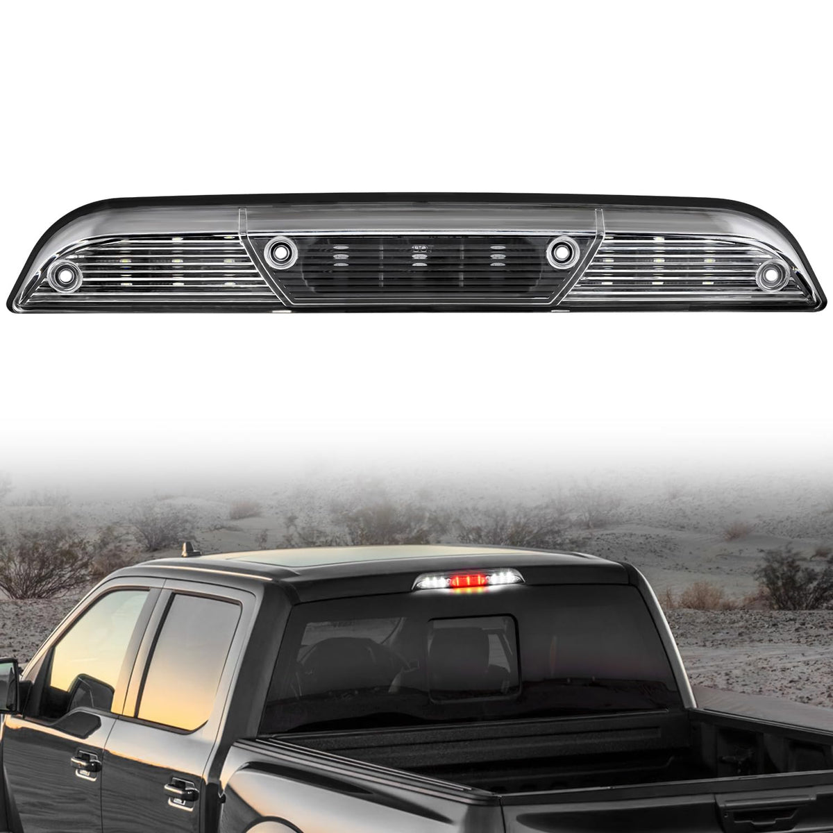 Nilight front view of third brake light showing clear lens and bright LEDs for safety