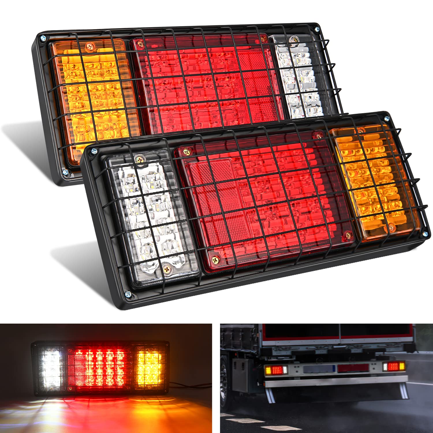 Nilight front view of tail light showing clear lens and benefits improved visibility