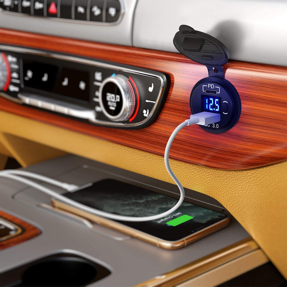 Nilight USB-C PD port close-up providing fast-charging compatibility for modern devices