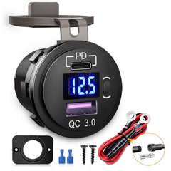 Nilight voltmeter display lit showing real-time battery voltage for safe monitoring
