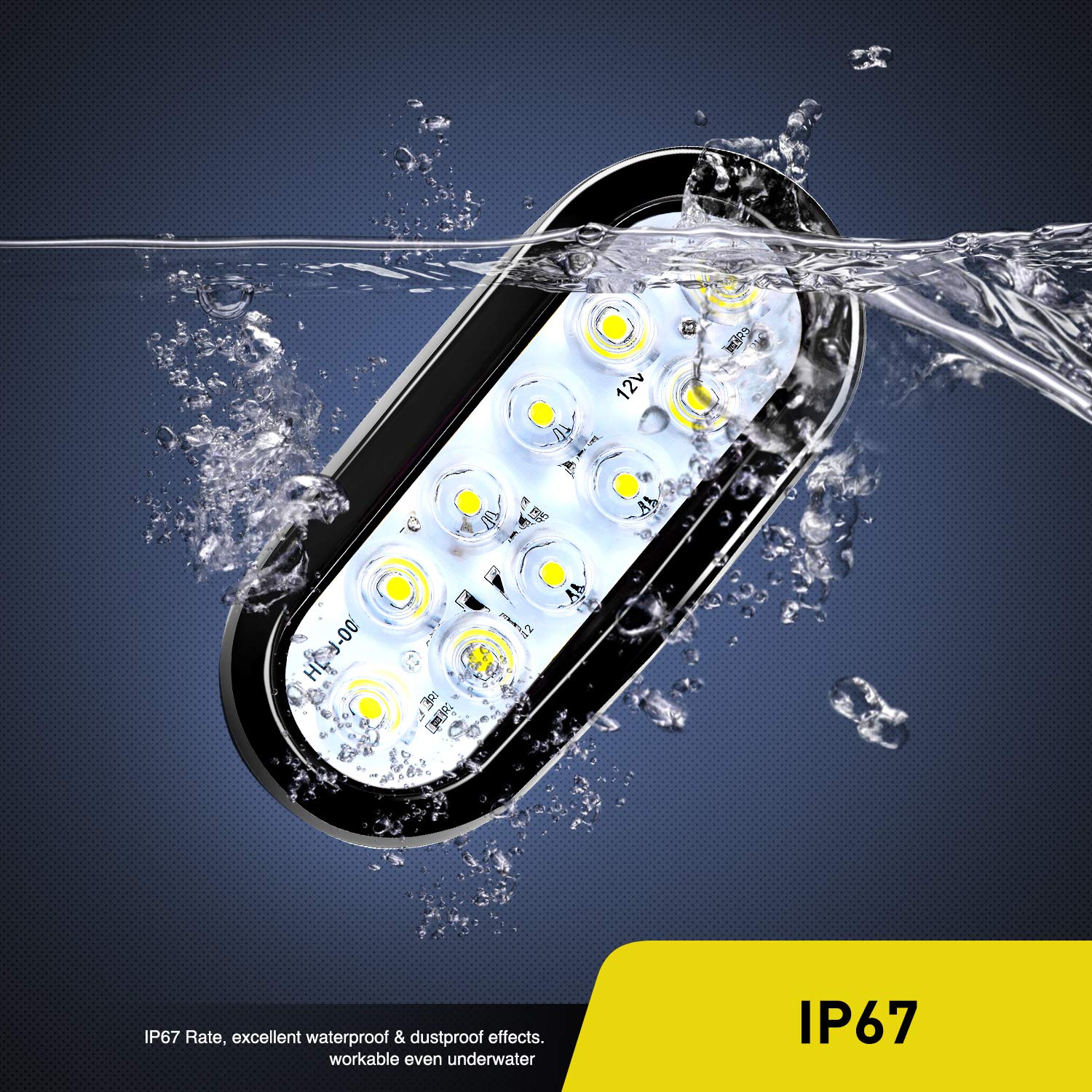 Nilight sealed housing closeup showing IP67 waterproof protection