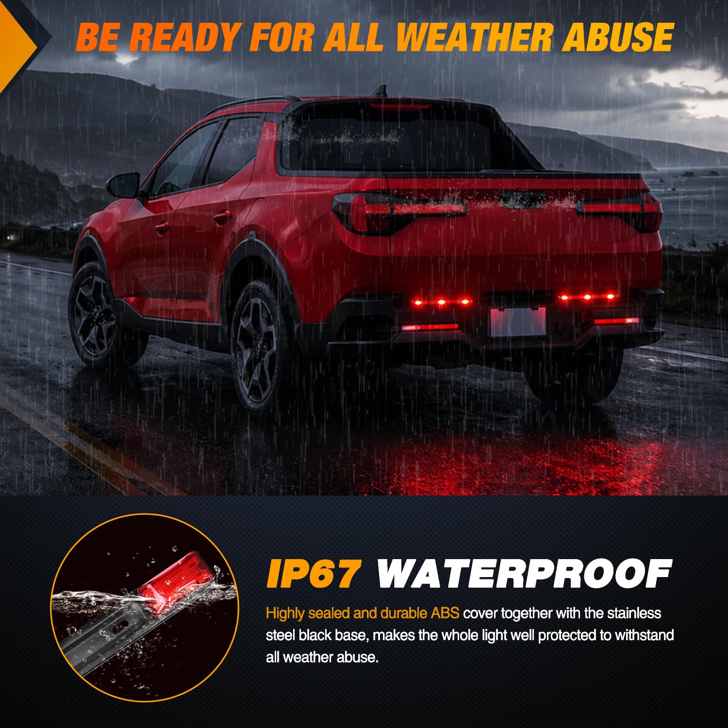 Nilight weatherproof seal closeup showing IP67 protection and durability benefit