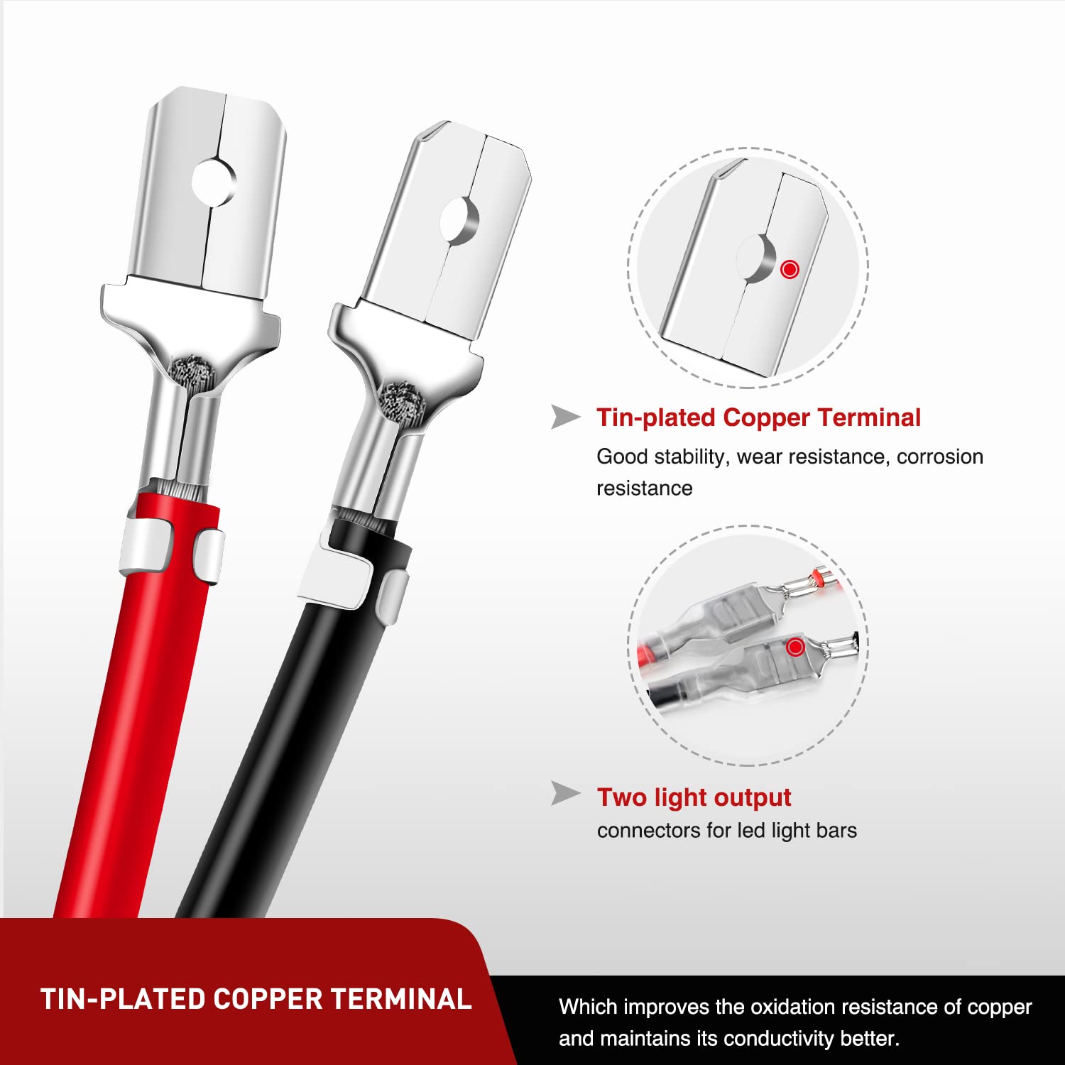 Nilight wire locking clip detail highlighting secure retention under vibration