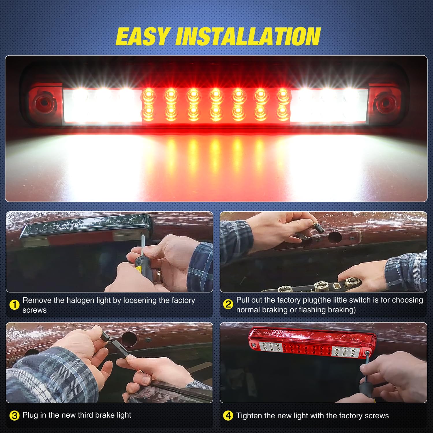 Nilight wiring connector detail ensures easy plug-and-play fit