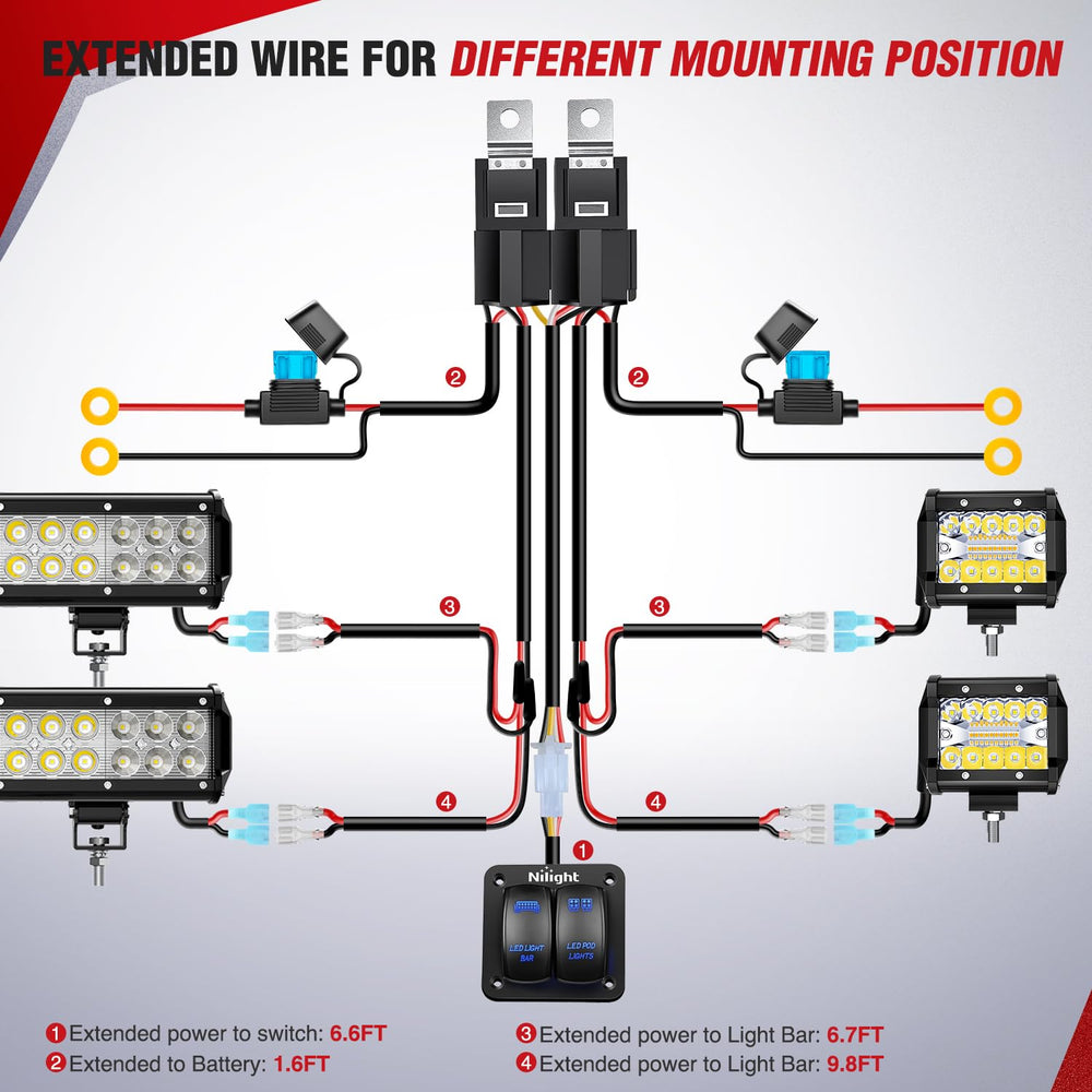 Nilight wiring connector ends with spade terminals benefit: quick, secure connections