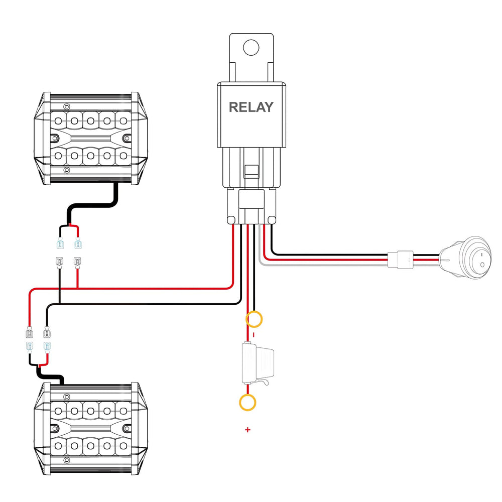 Nilight wiring harness and relay kit displayed for quick, secure electrical installation