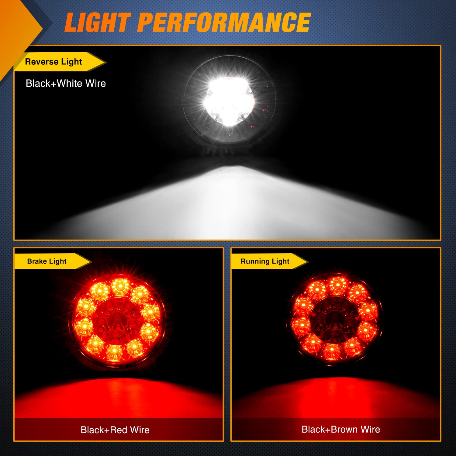 Nilight wiring leads showing color coding for quick, correct installation