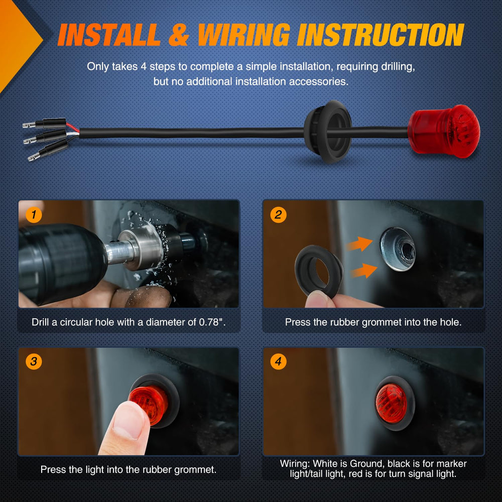 Nilight three-wire leads with metal connectors showing reliable electrical fit