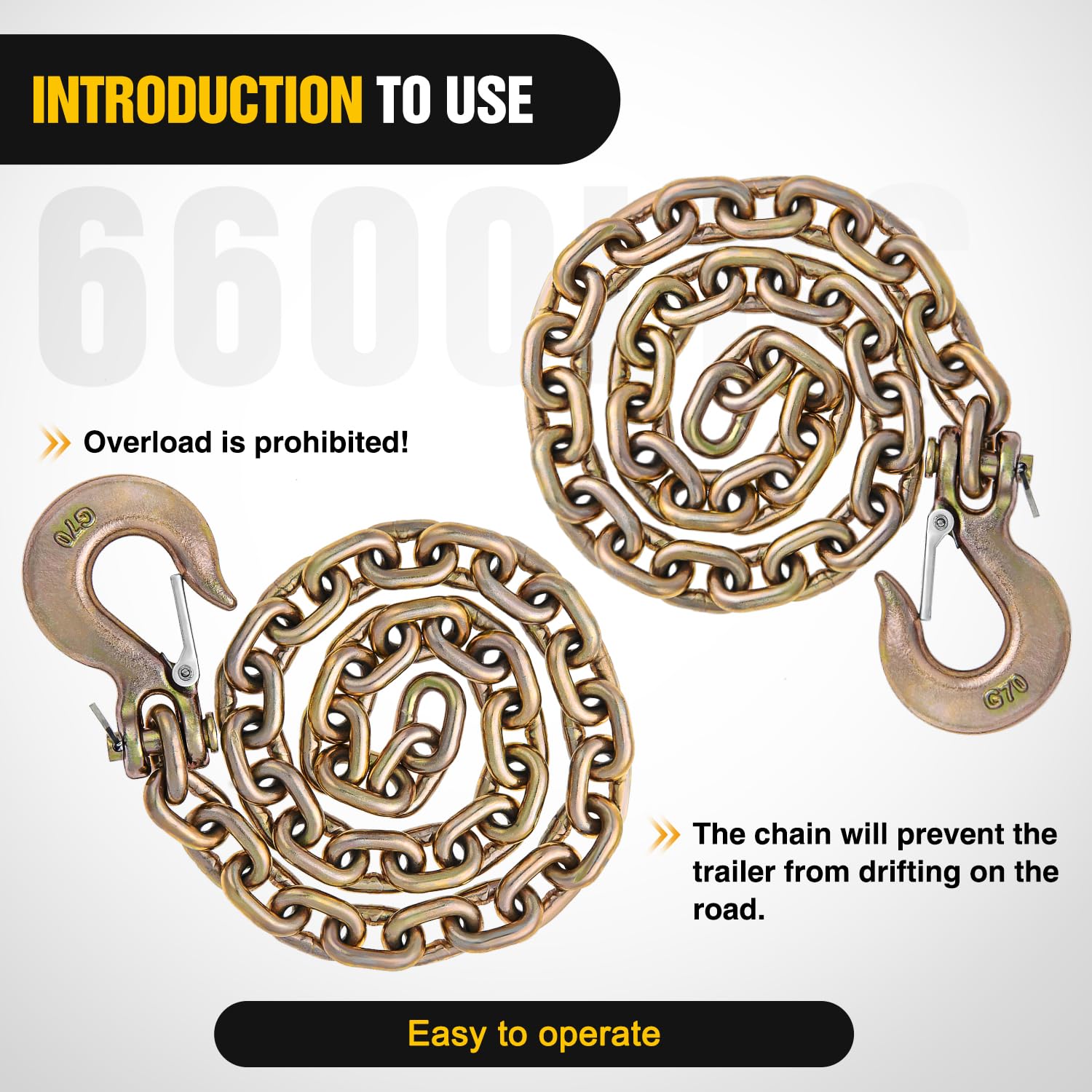 Nilight zinc-plated removable pin and cotter close-up for easy maintenance