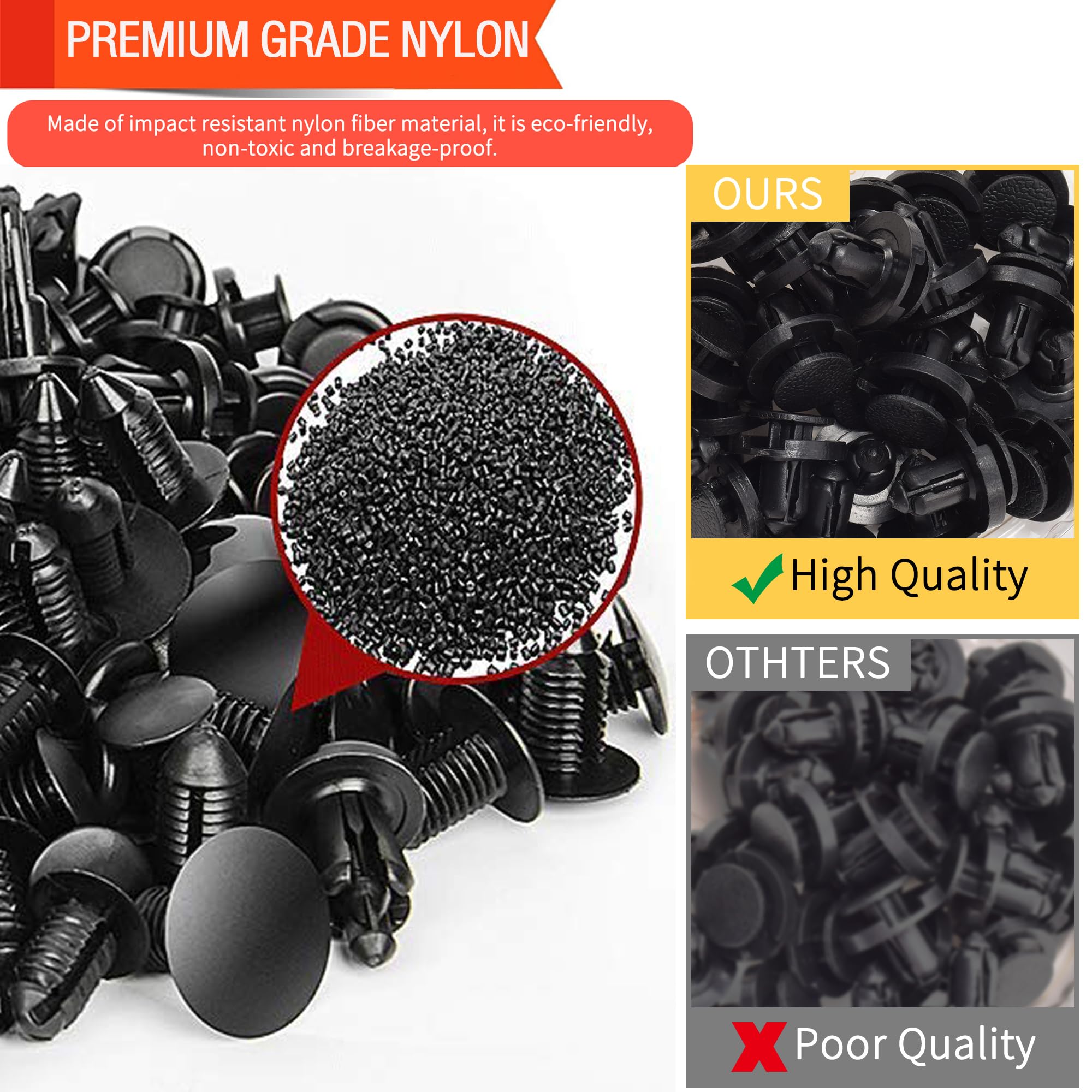 Niteguy close-up of nylon rivet showing durable texture and strength