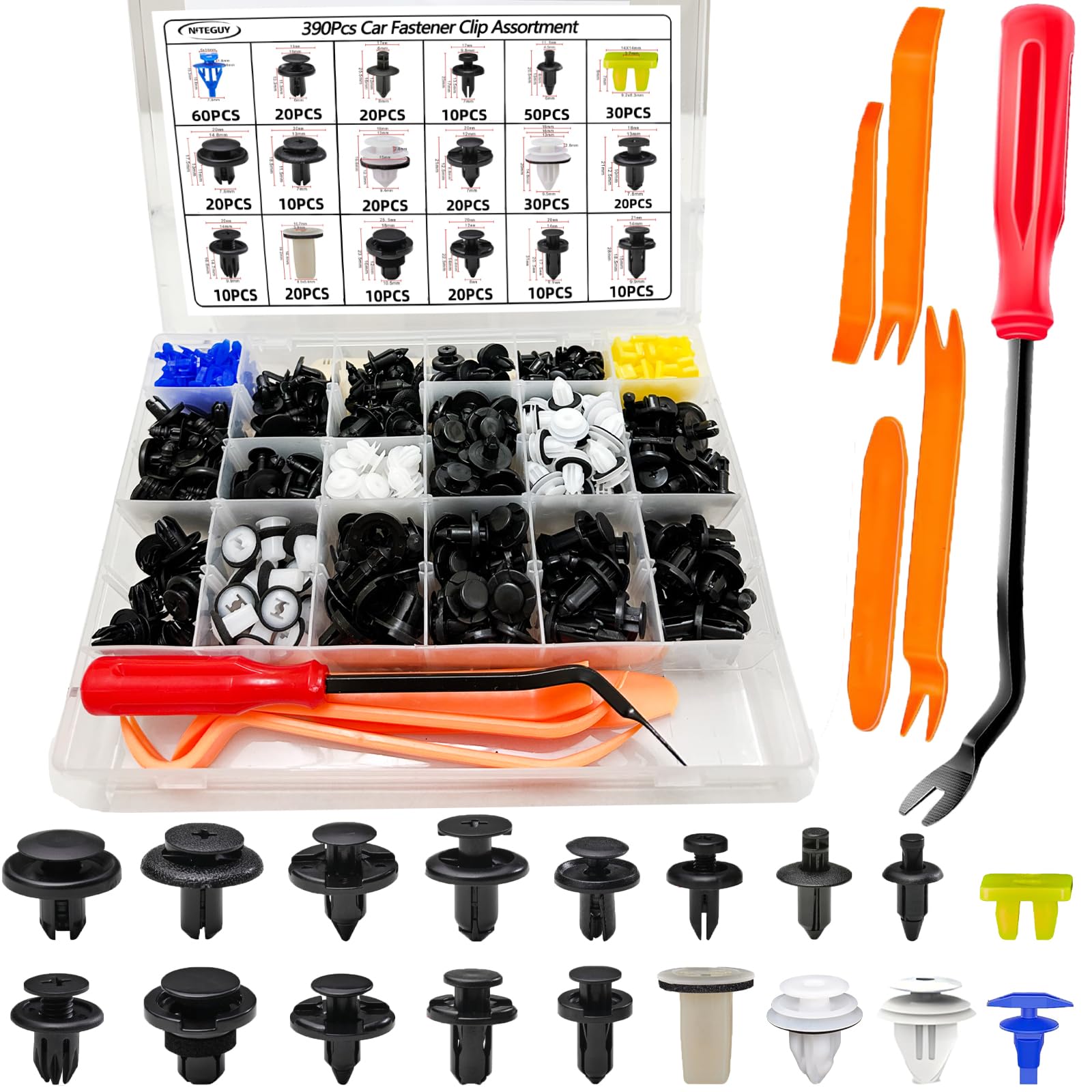 Niteguy front packaging showing kit contents and neat storage benefit