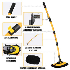 NIUMID soft chenille mop head close-up protecting paint while lifting dirt efficiently