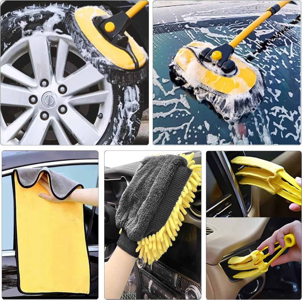 NIUMID brush kit in use on a truck roof demonstrating safe, scratch-free washing