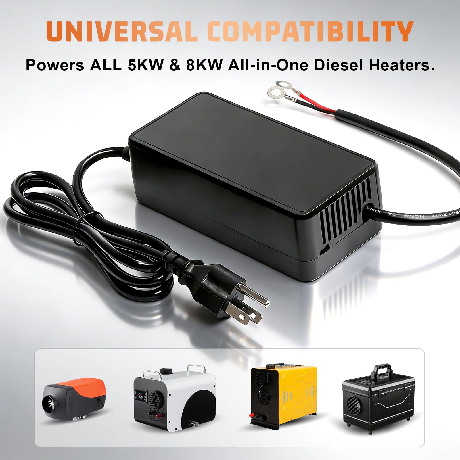 Niutudza adapter mounted in an RV providing steady shore power for diesel heater