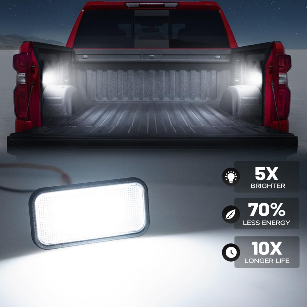 NJSBYL installed in truck bed at night aiding safe loading