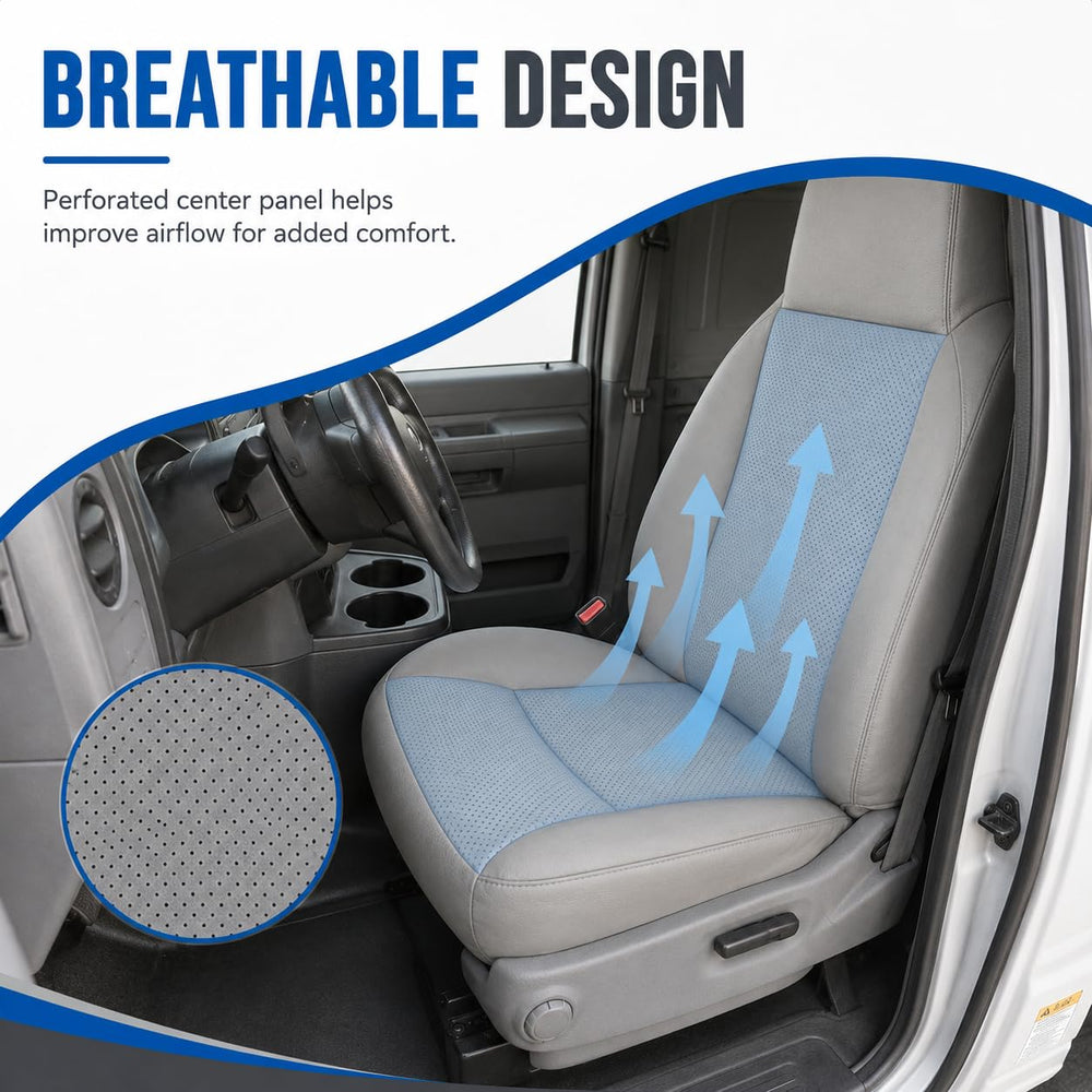 NLQR installed in Econoline seat demonstrating factory-like finish