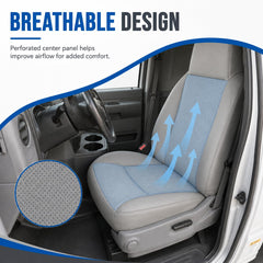 NLQR installed in Econoline seat demonstrating factory-like finish